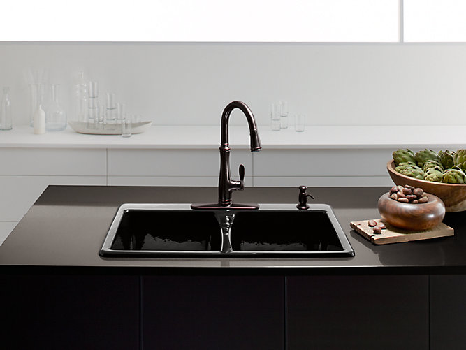 K-5873-4 | Deerfield Top-Mount Kitchen Sink with Four Faucet Holes | KOHLER Kohler Kitchen