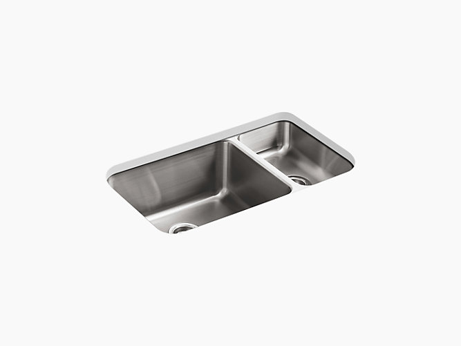 Stainless Steel KOHLER K-3333-Na Undertone Small Squared Undercounter Kitchen Sink