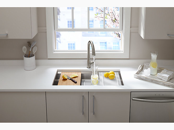 Prolific Undermount Stainless-Steel Workstation Kitchen Sink w ... Kohler Kitchen