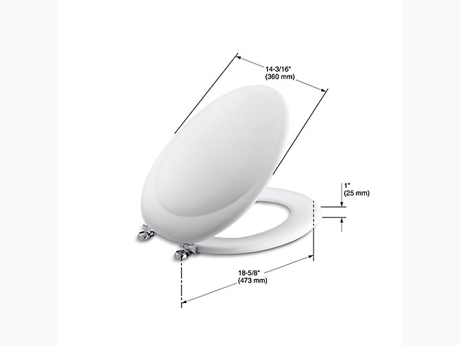 K-4615-CP | Revival Elongated Toilet Seat, Polished Chrome Hinges ...