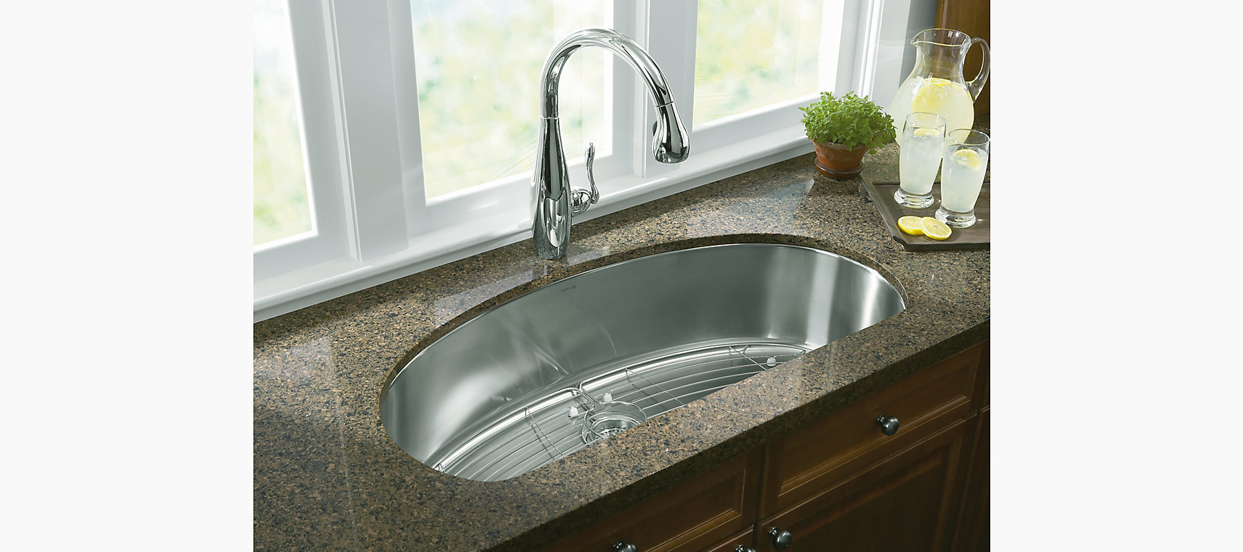 K-3185 | Undertone Extra-Large D-Bowl Kitchen Sink | KOHLER Kohler Kitchen