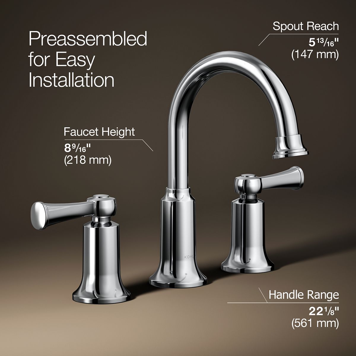 3/4 view of product with dimensions