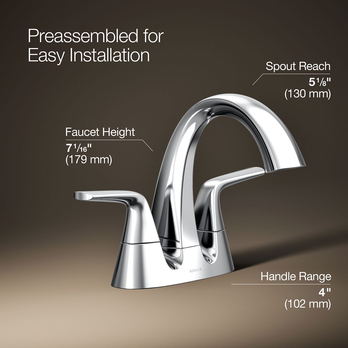 3/4 view of product with dimensions
