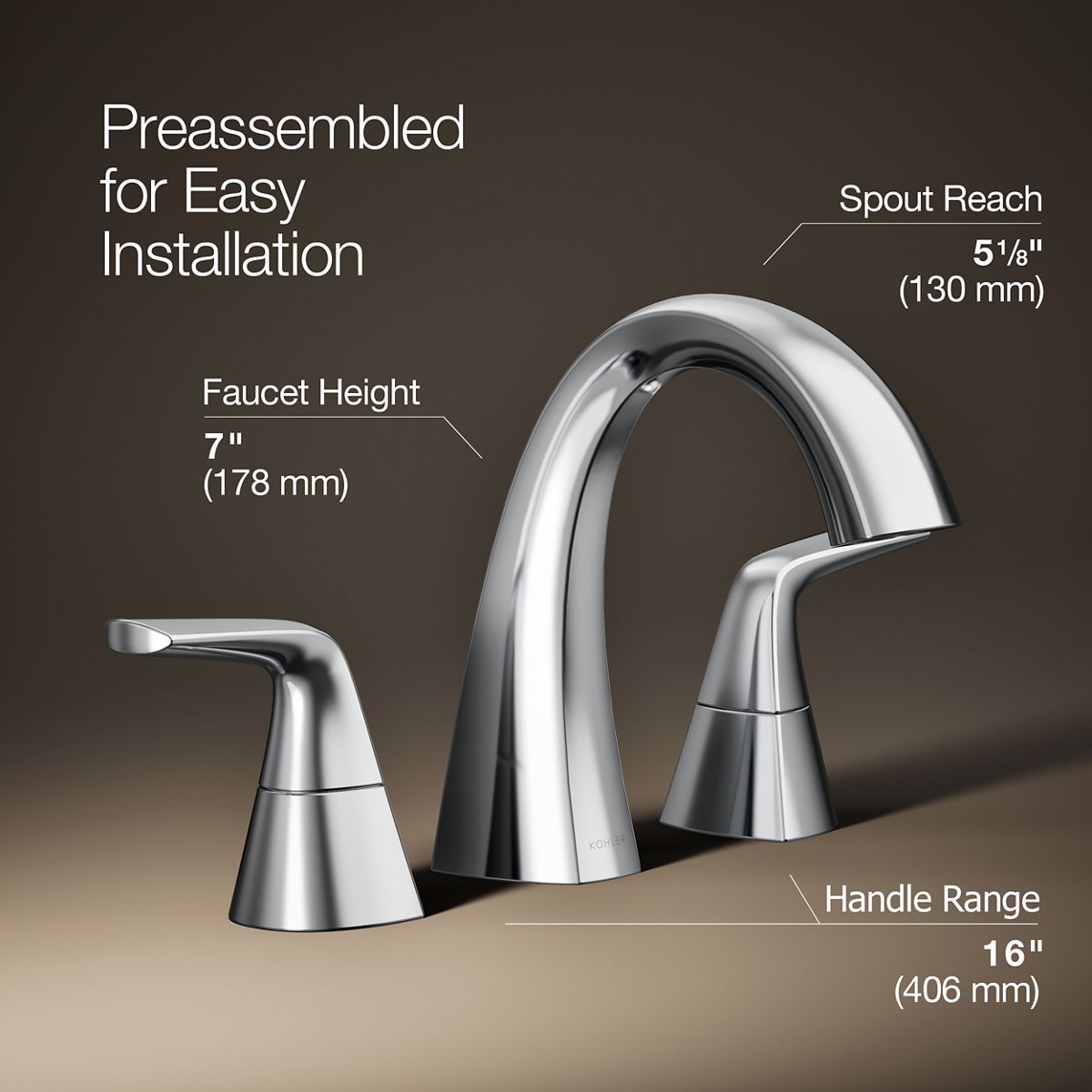 3/4 view of product with dimensions