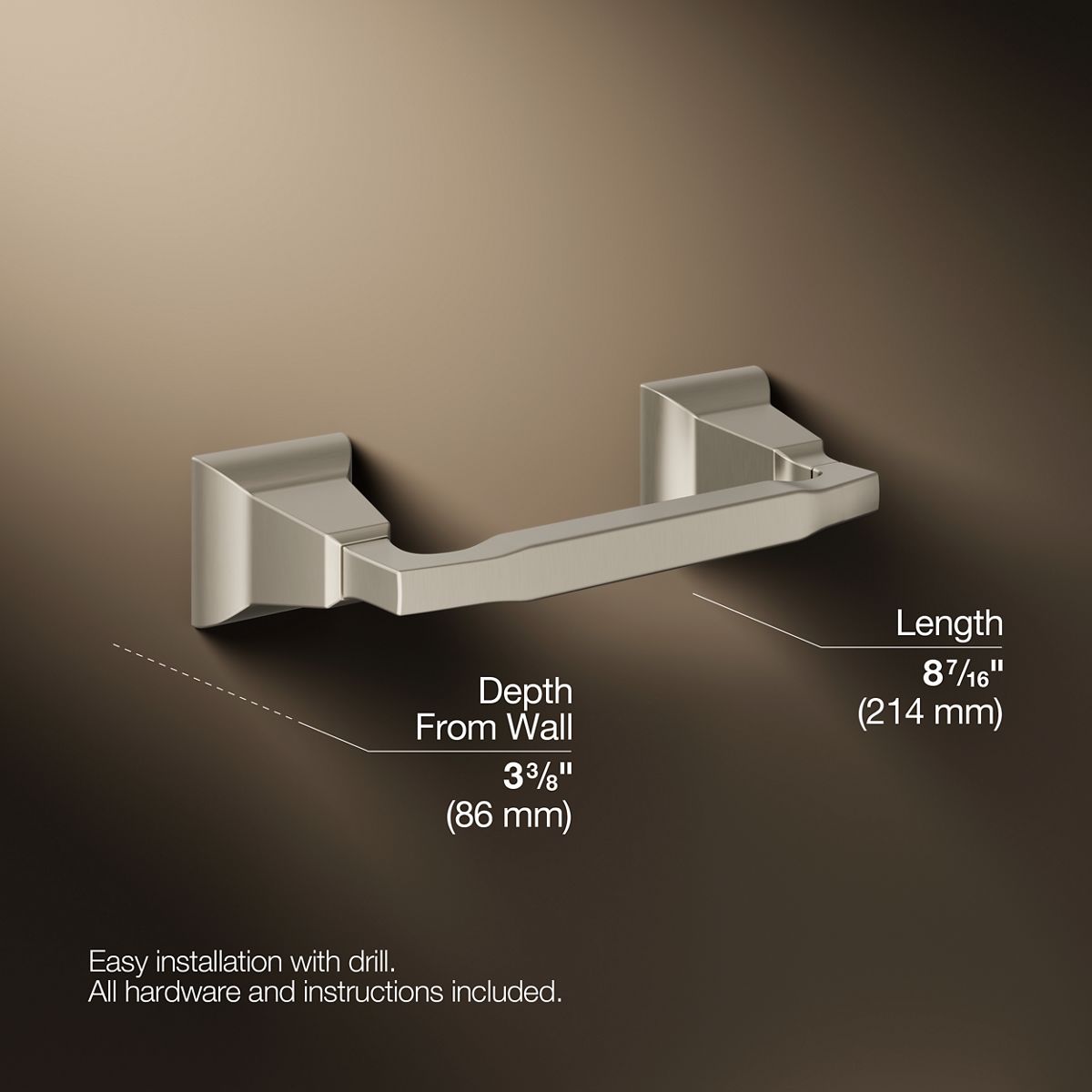 3/4 view of product with dimensions