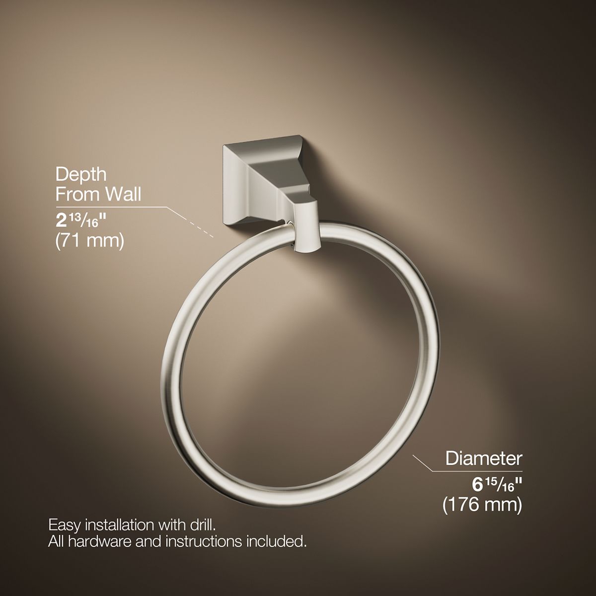 3/4 view of product with dimensions