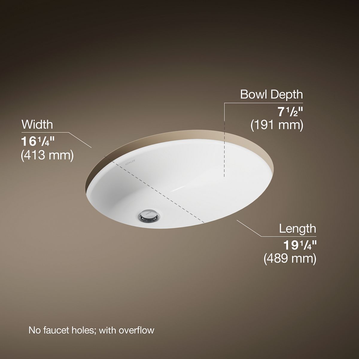 3/4 view of product with dimensions