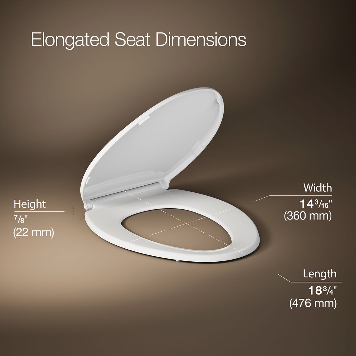 3/4 view of product with dimensions