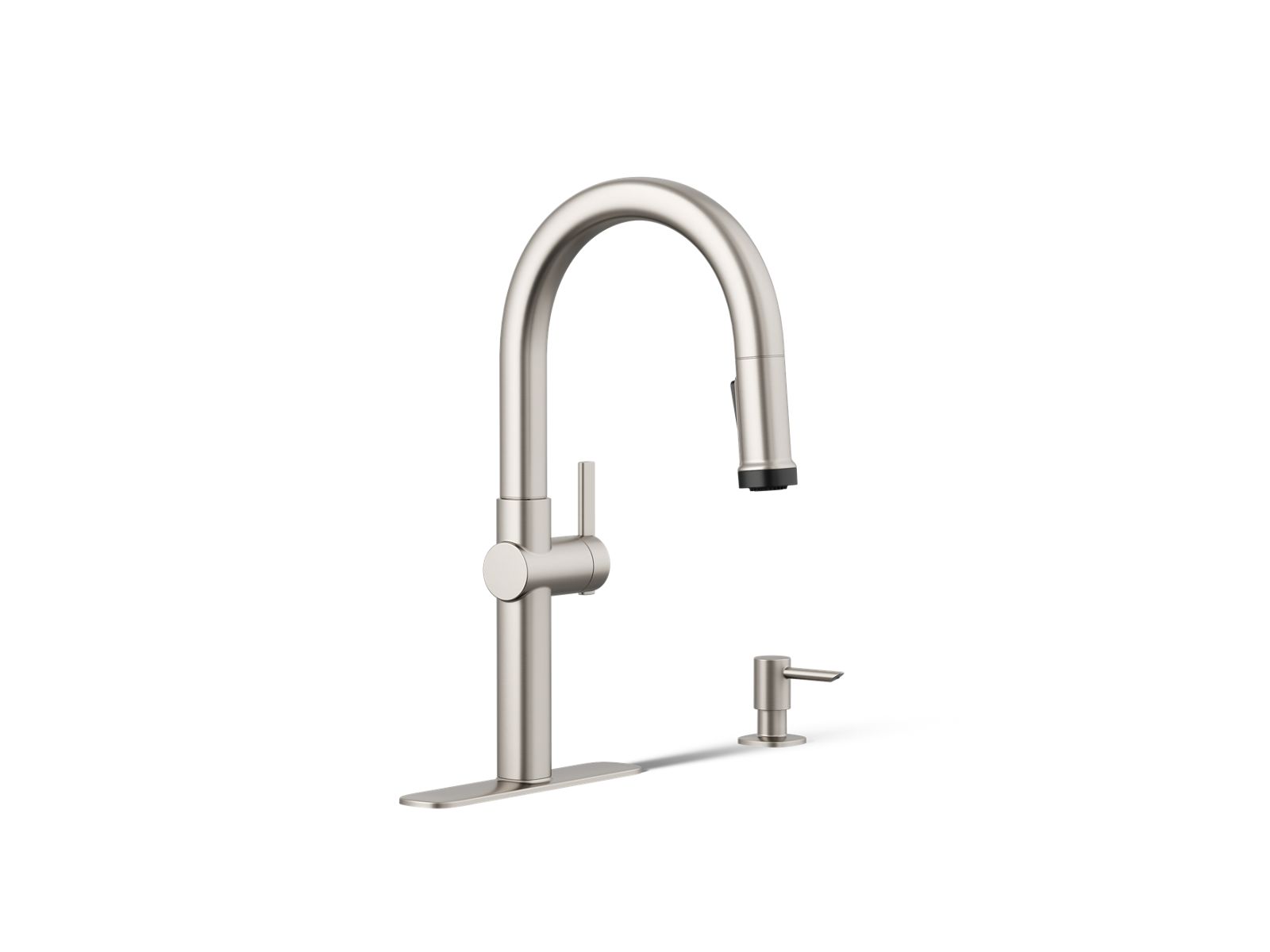 KOHLER Rune Single-Handle Pull-Down Sprayer Kitchen Faucet in Matte Black