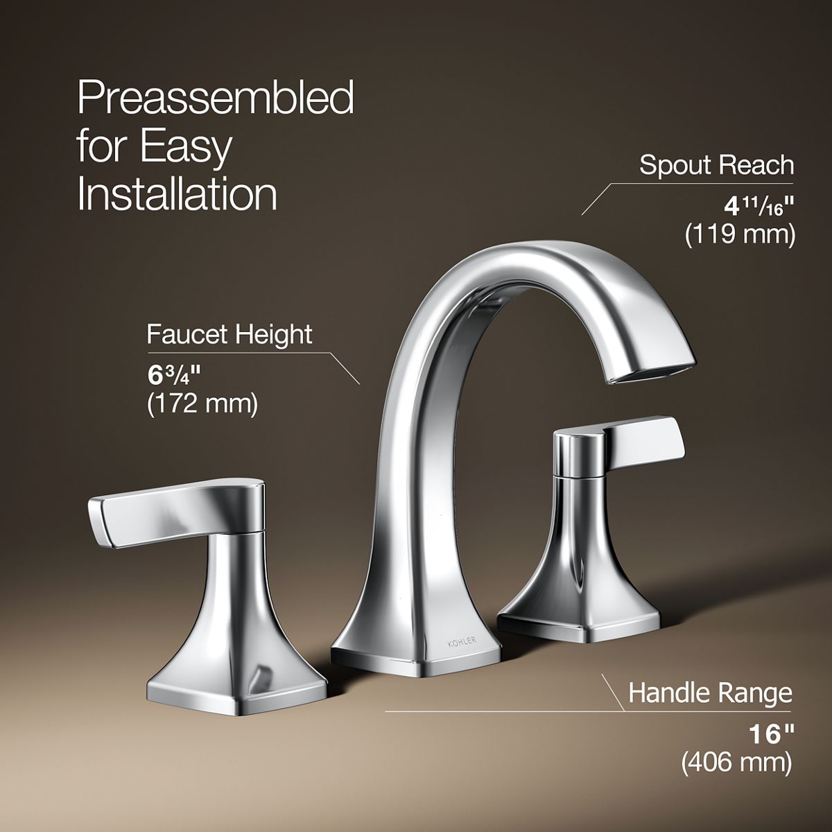 3/4 view of product with dimensions