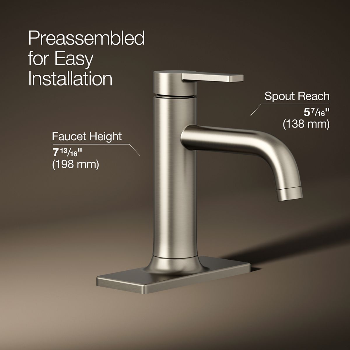 KOHLER | K-R22796-4D | Venza Single-Handle Bathroom Sink Faucet