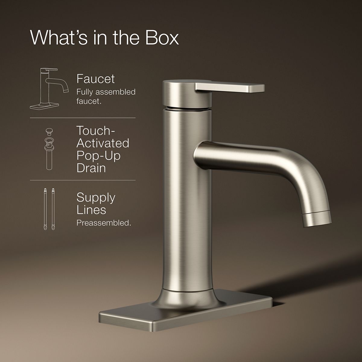 KOHLER | K-R22796-4D | Venza Single-Handle Bathroom Sink Faucet