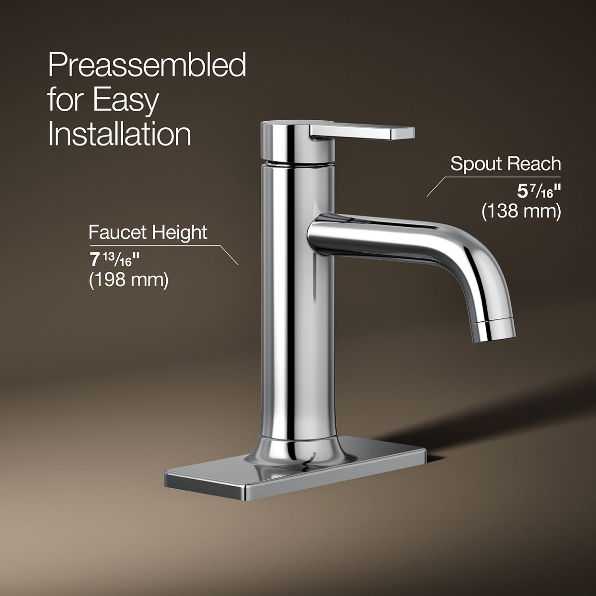 3/4 view of product with dimensions
