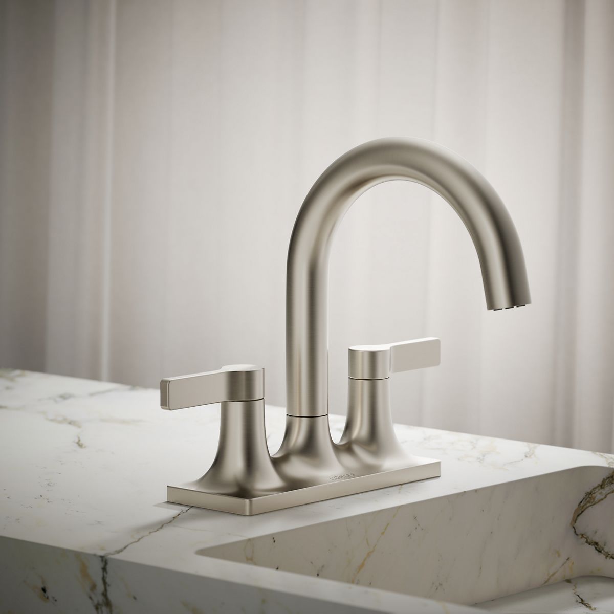 KOHLER | K-R22797-4D | Venza Centerset Bathroom Sink Faucet With
