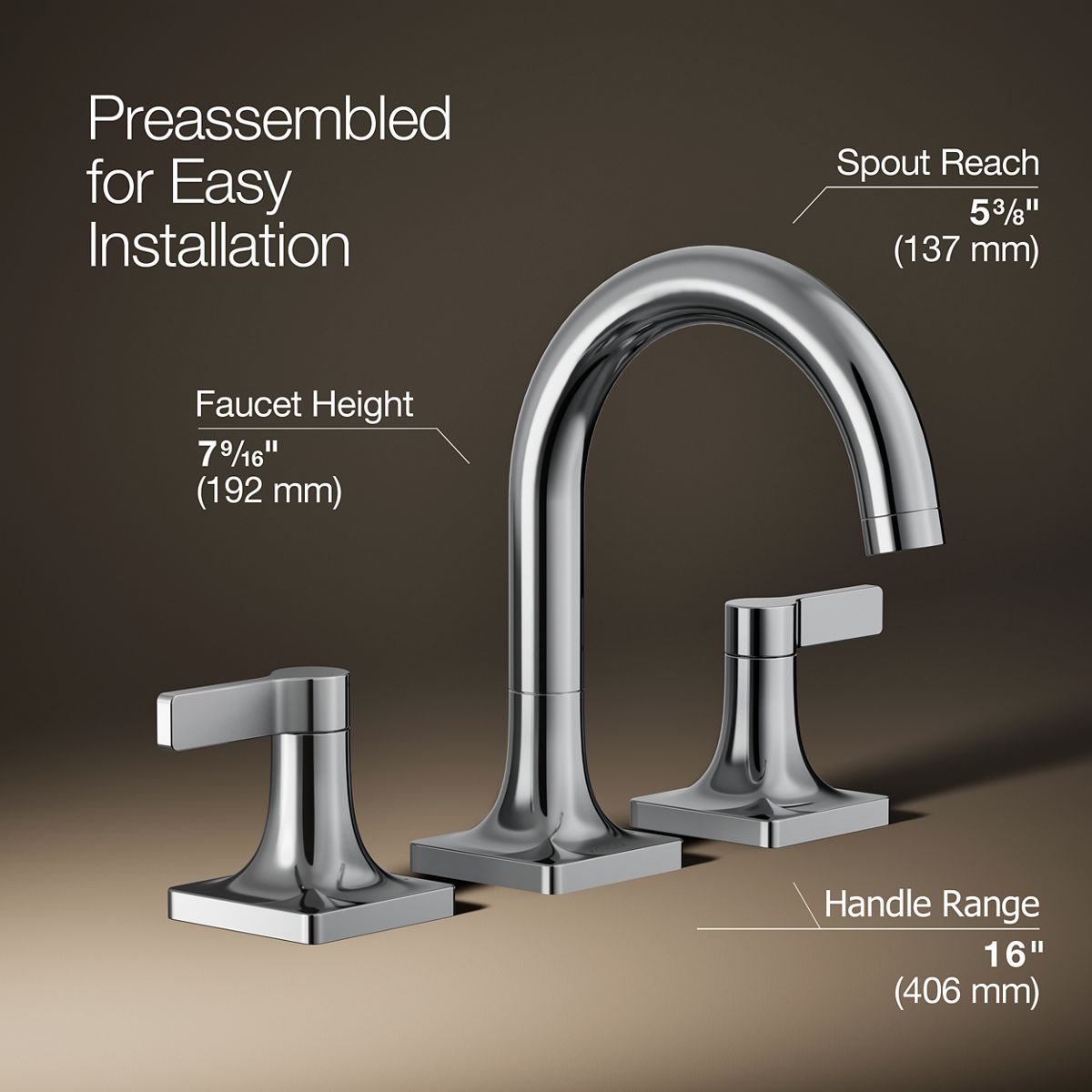 3/4 view of product with dimensions