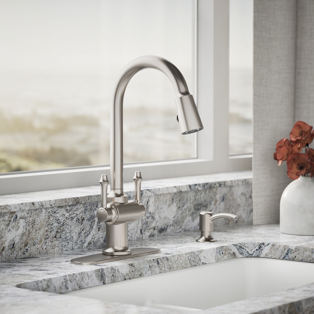 Thierry 2-Handle Pull-Down Kitchen Faucet | K-R22969-SD | KOHLER