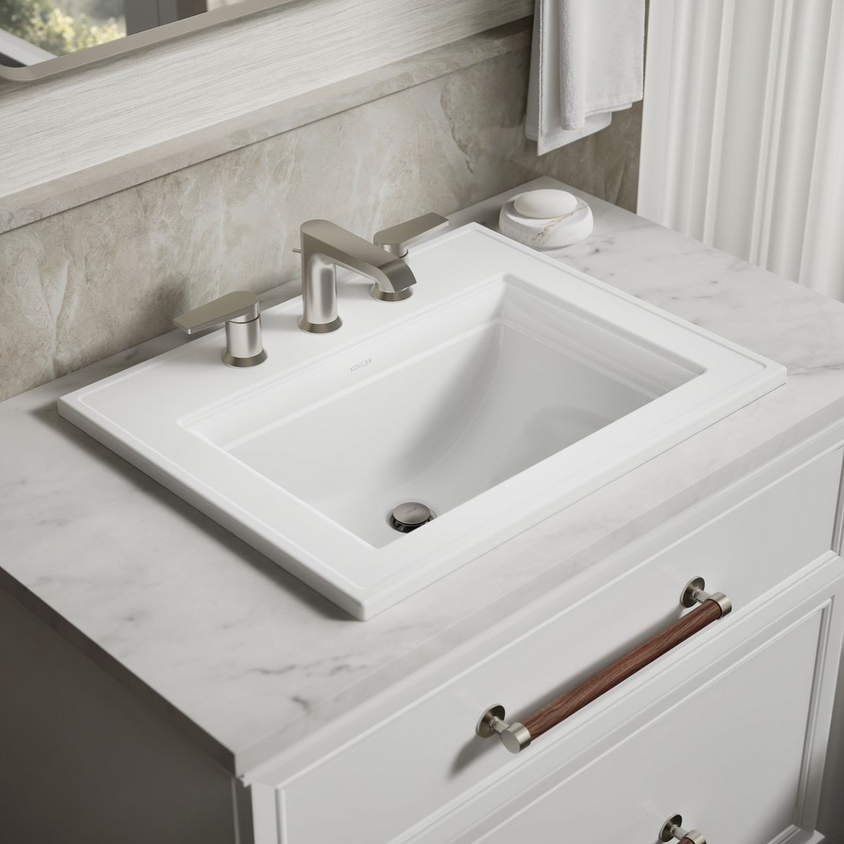 KOHLER | K-R2337-8 | Memoirs Drop-In Sink with Stately Design, 8