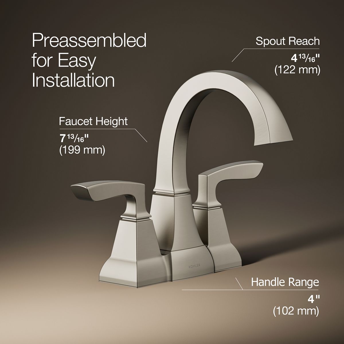 3/4 view of product with dimensions