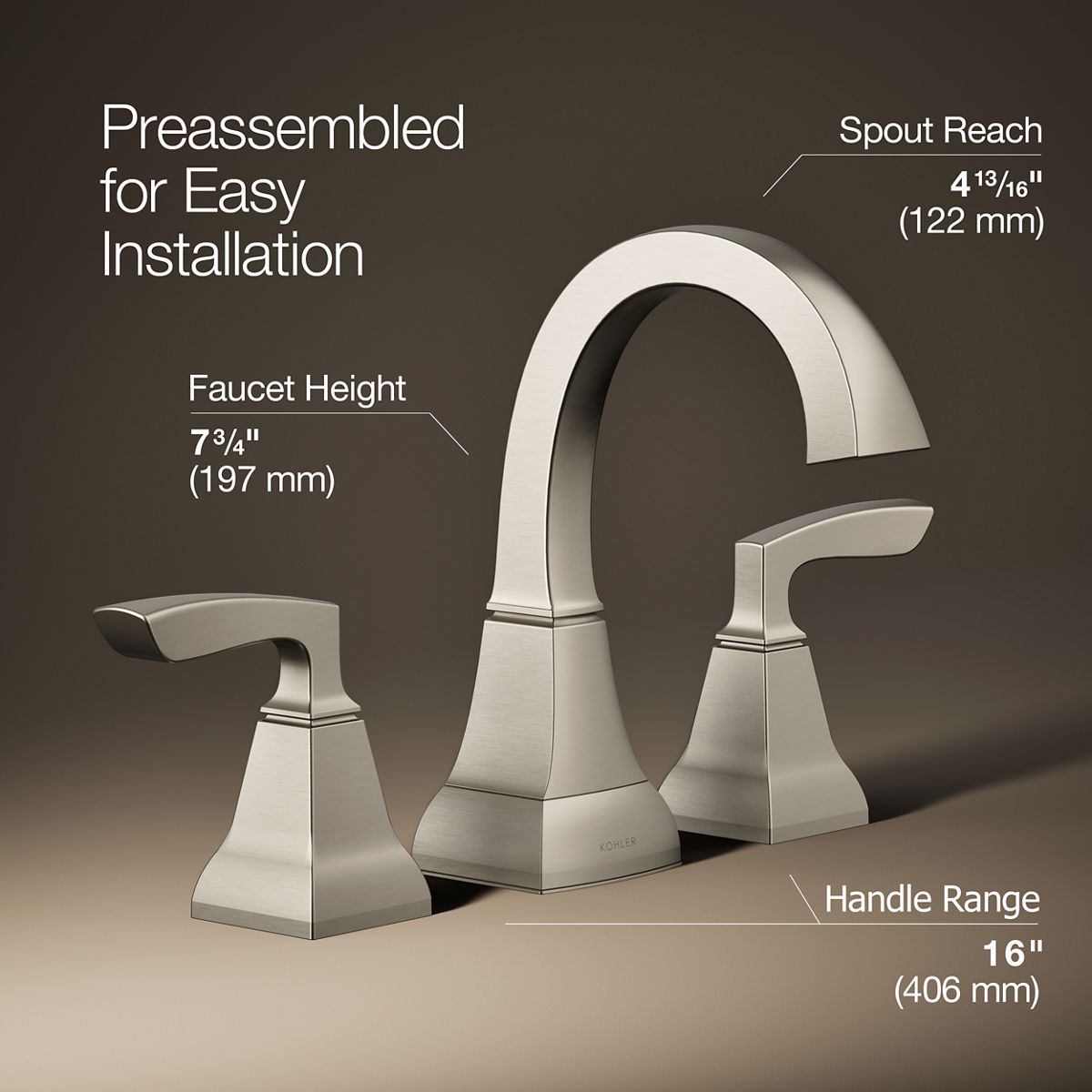 3/4 view of product with dimensions