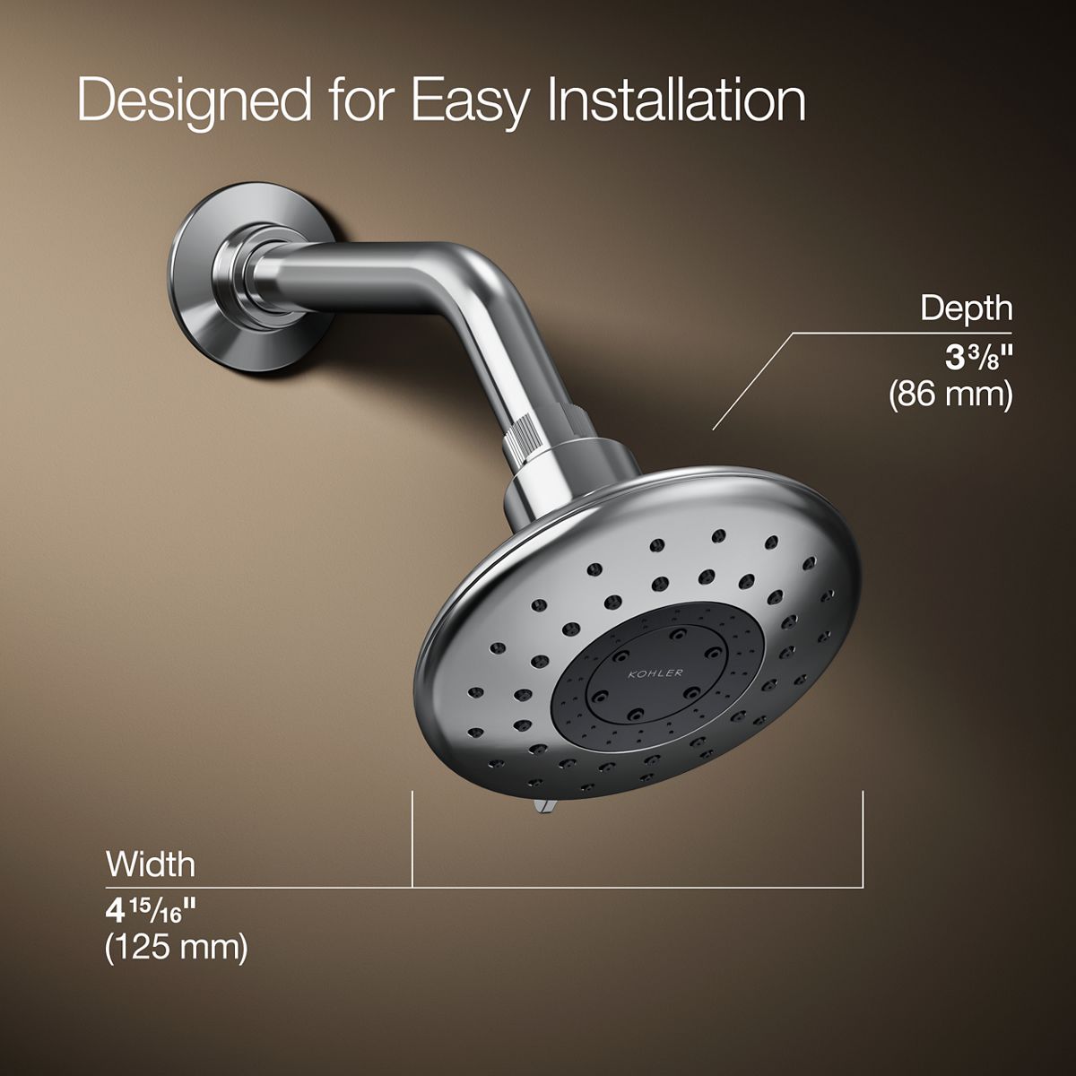 3/4 view of product with dimensions