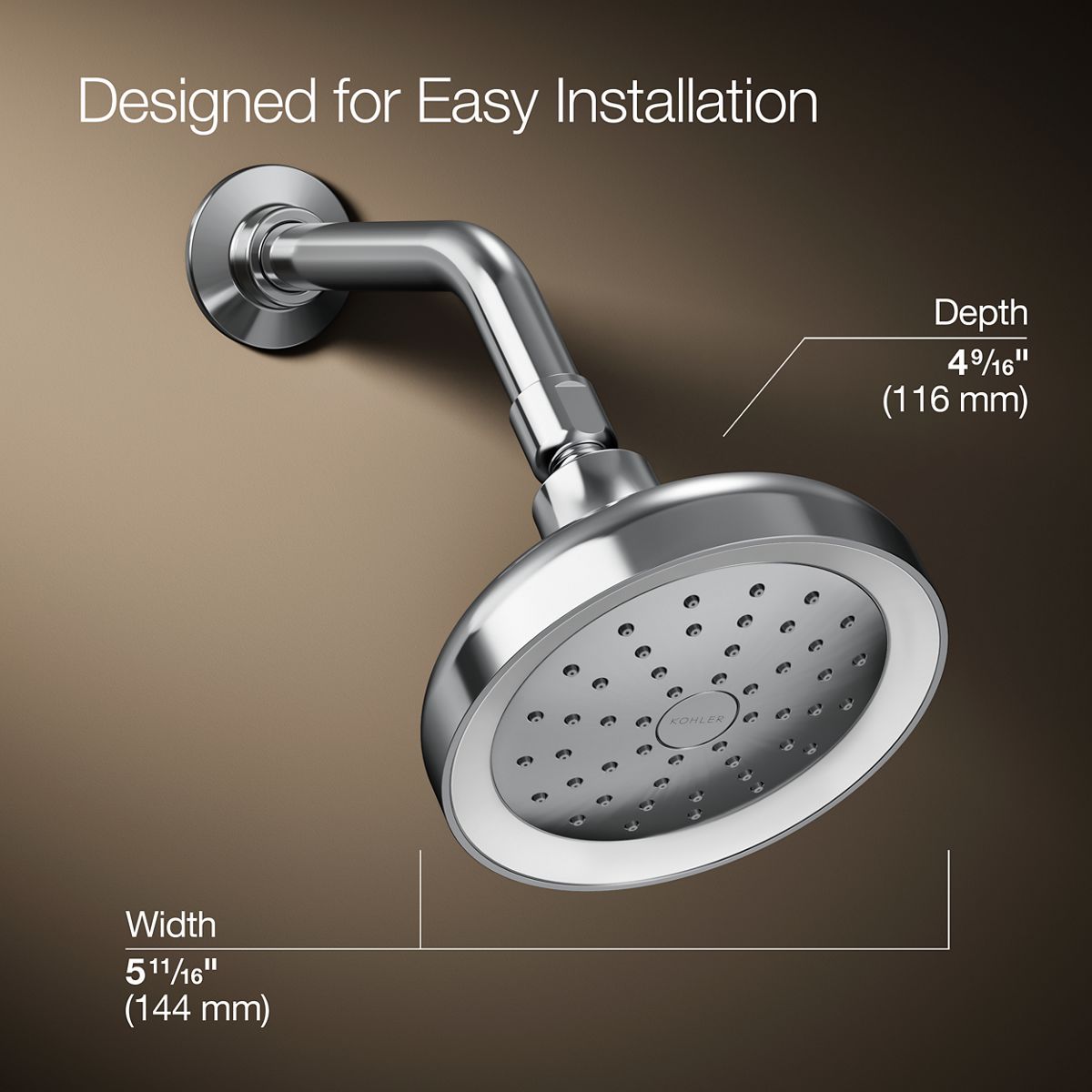 3/4 view of product with dimensions