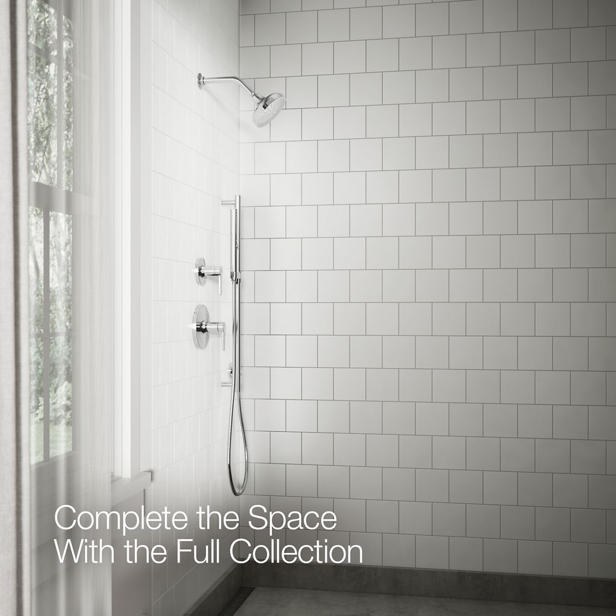 Up to 3 walls & multiple product categories visible, 1-point perspective
