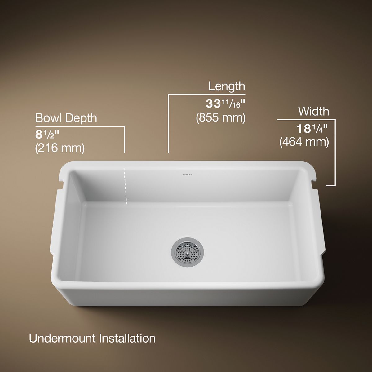 3/4 view of product with dimensions