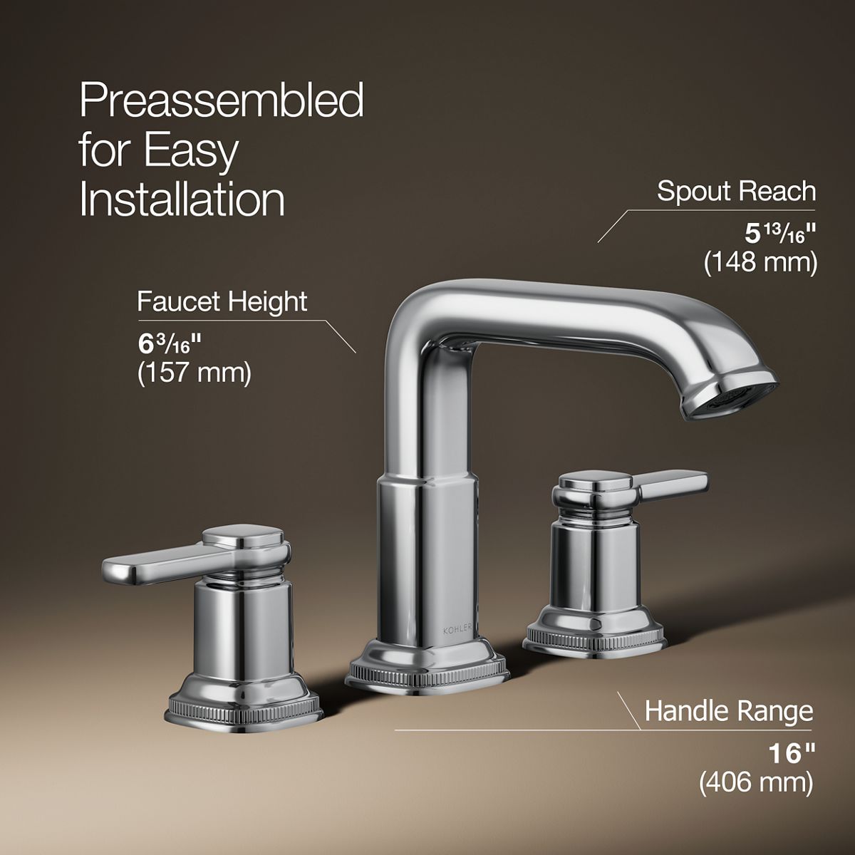 3/4 view of product with dimensions