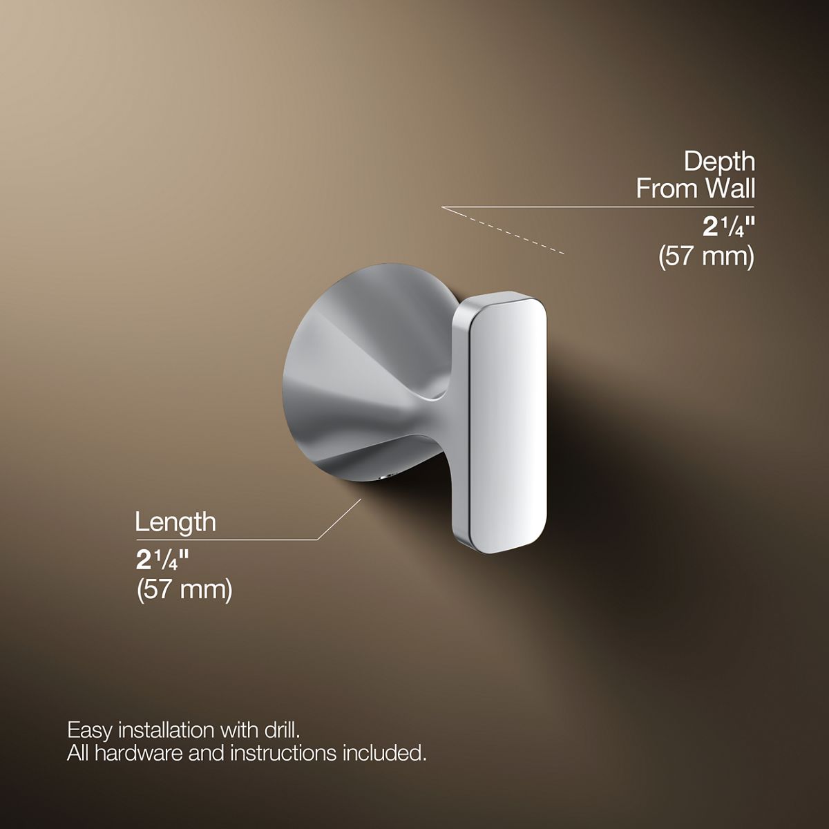 3/4 view of product with dimensions