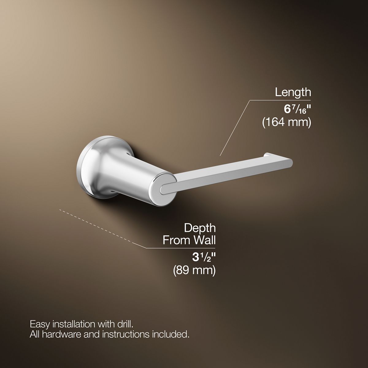 3/4 view of product with dimensions