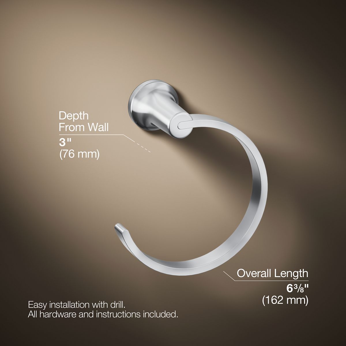3/4 view of product with dimensions