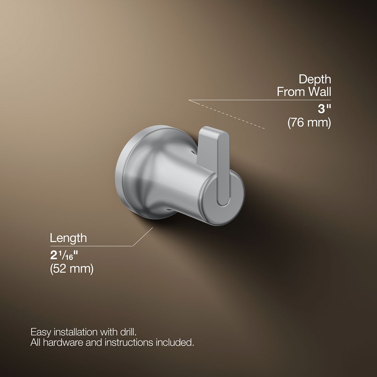 3/4 view of product with dimensions