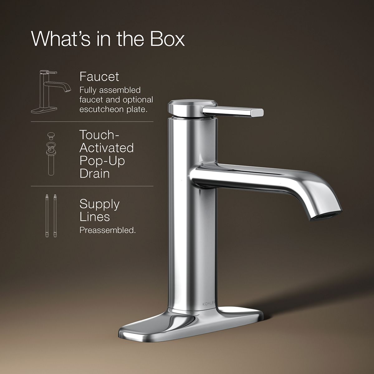Ashan Single-Handle Bathroom Sink Faucet | K-R27136-4D | KOHLER