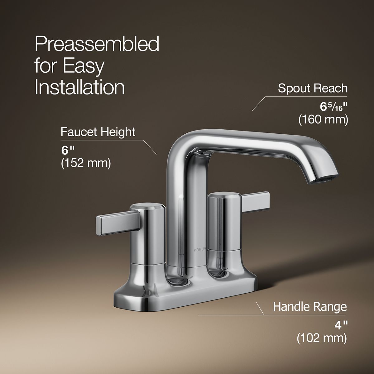 3/4 view of product with dimensions