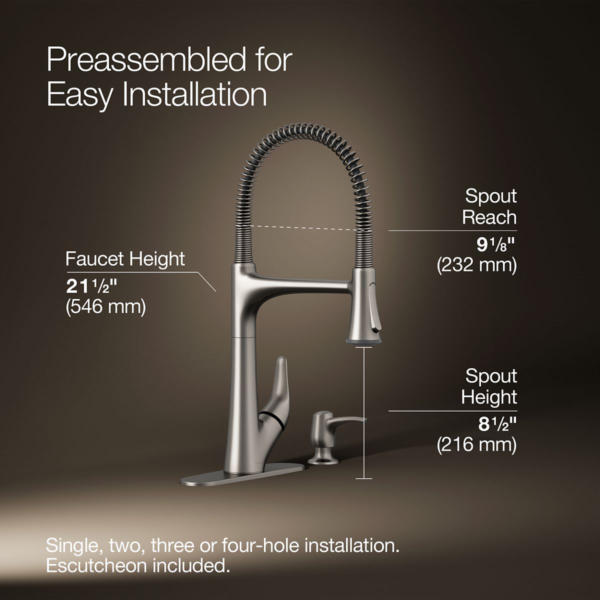 3/4 view of product with dimensions