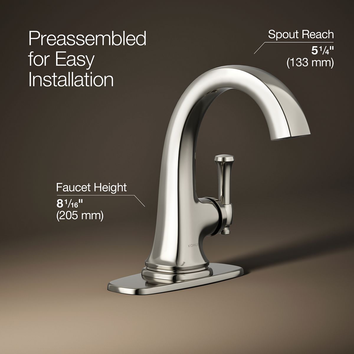 3/4 view of product with dimensions