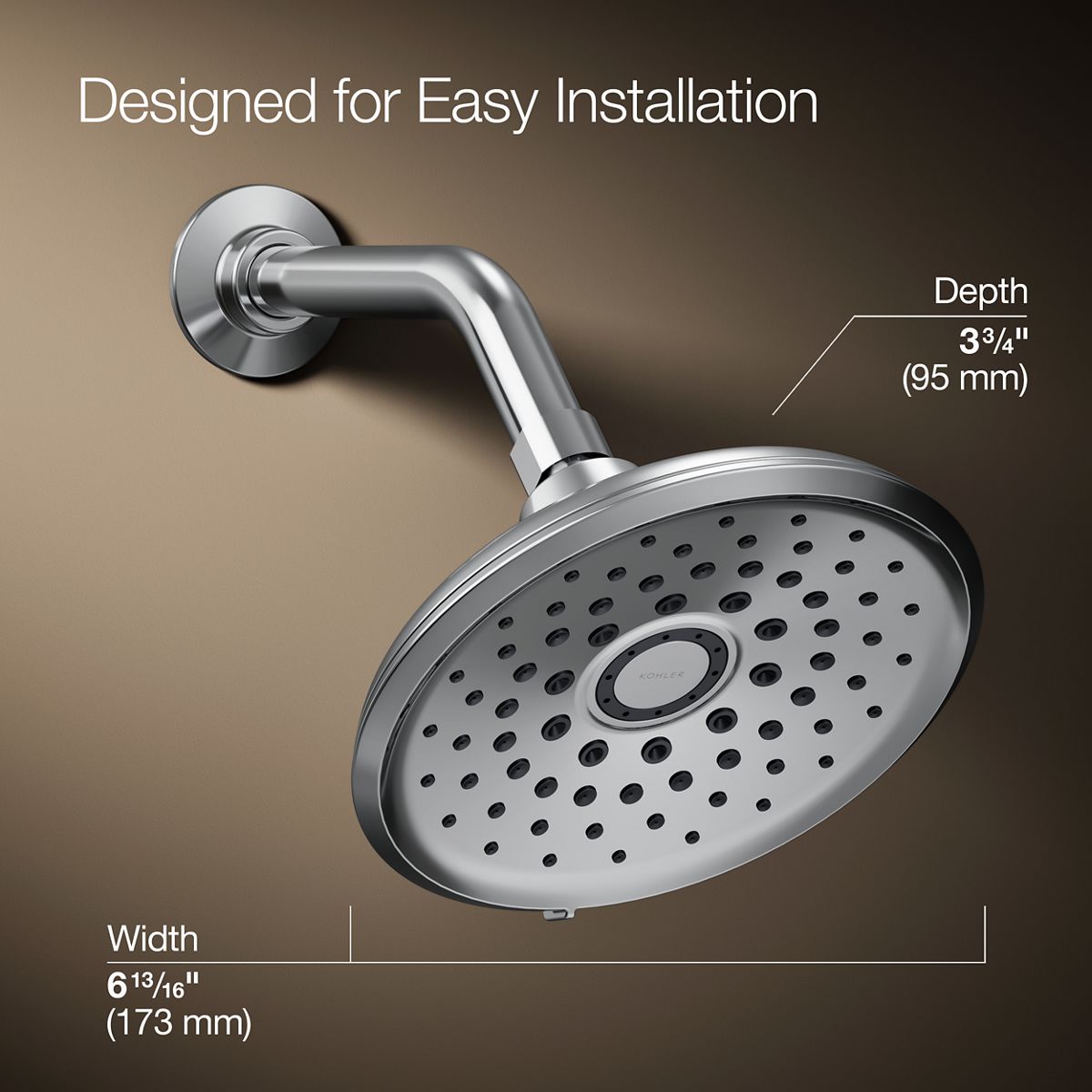 3/4 view of product with dimensions