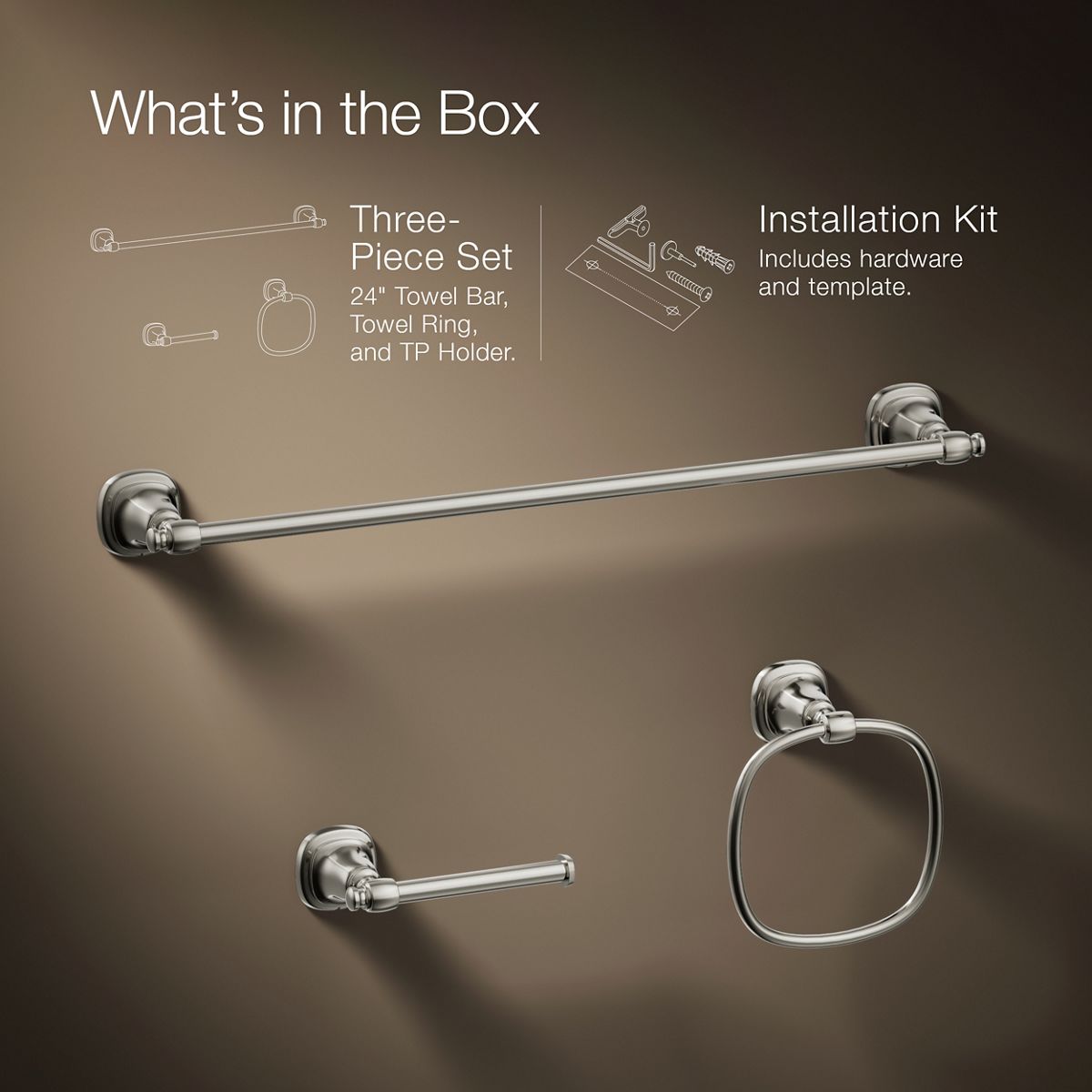 Florez Three-Piece Bathroom Accessory Set | K-R27909 | KOHLER