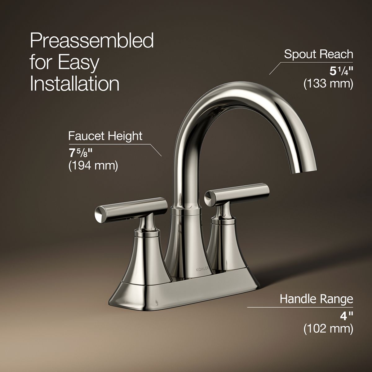 3/4 view of product with dimensions