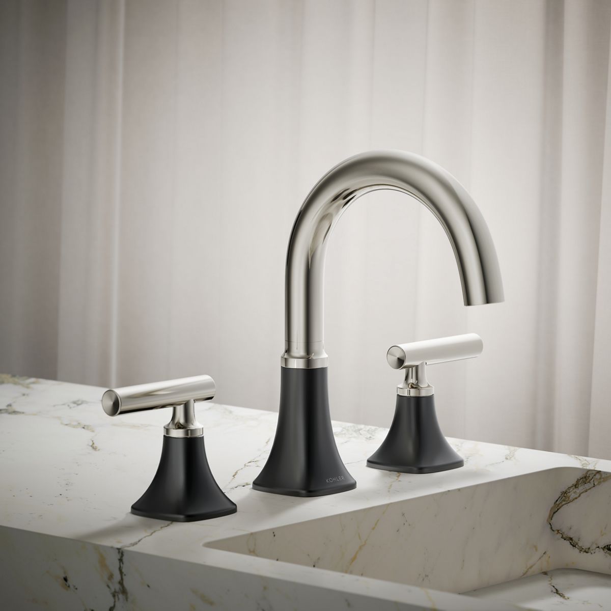 REAL HEAD 2体セット Rill Widespread Bathroom Sink Faucet | K-R27954-4D | KOHLER