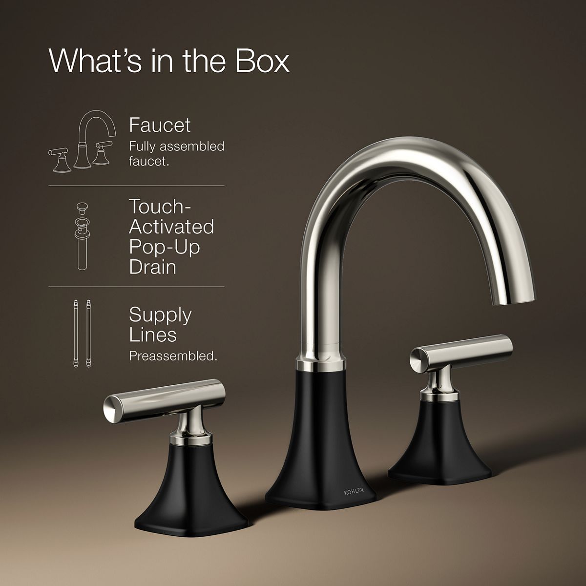 Rill Widespread Bathroom Sink Faucet | K-R27954-4D | KOHLER