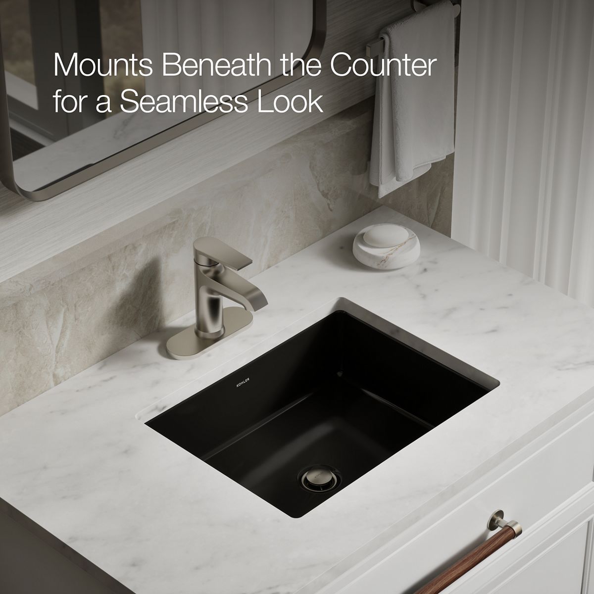 ルシアンエサヨ リデュームワ マーガレット SSサイズ Cursiva Undermount Bathroom Sink | K-R28105 | KOHLER