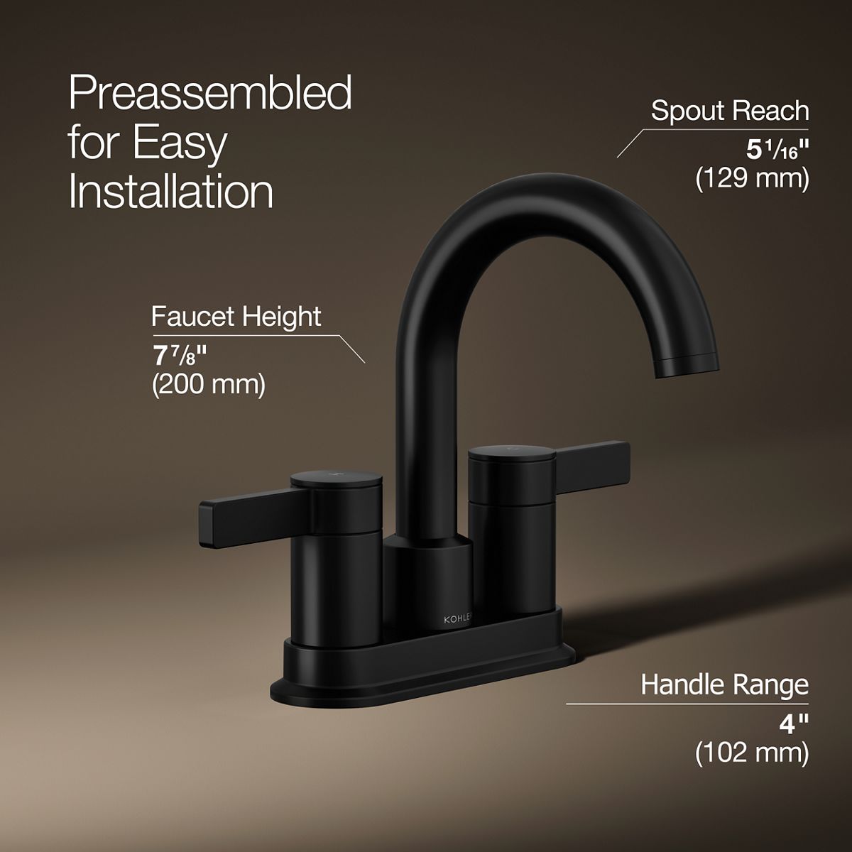 3/4 view of product with dimensions