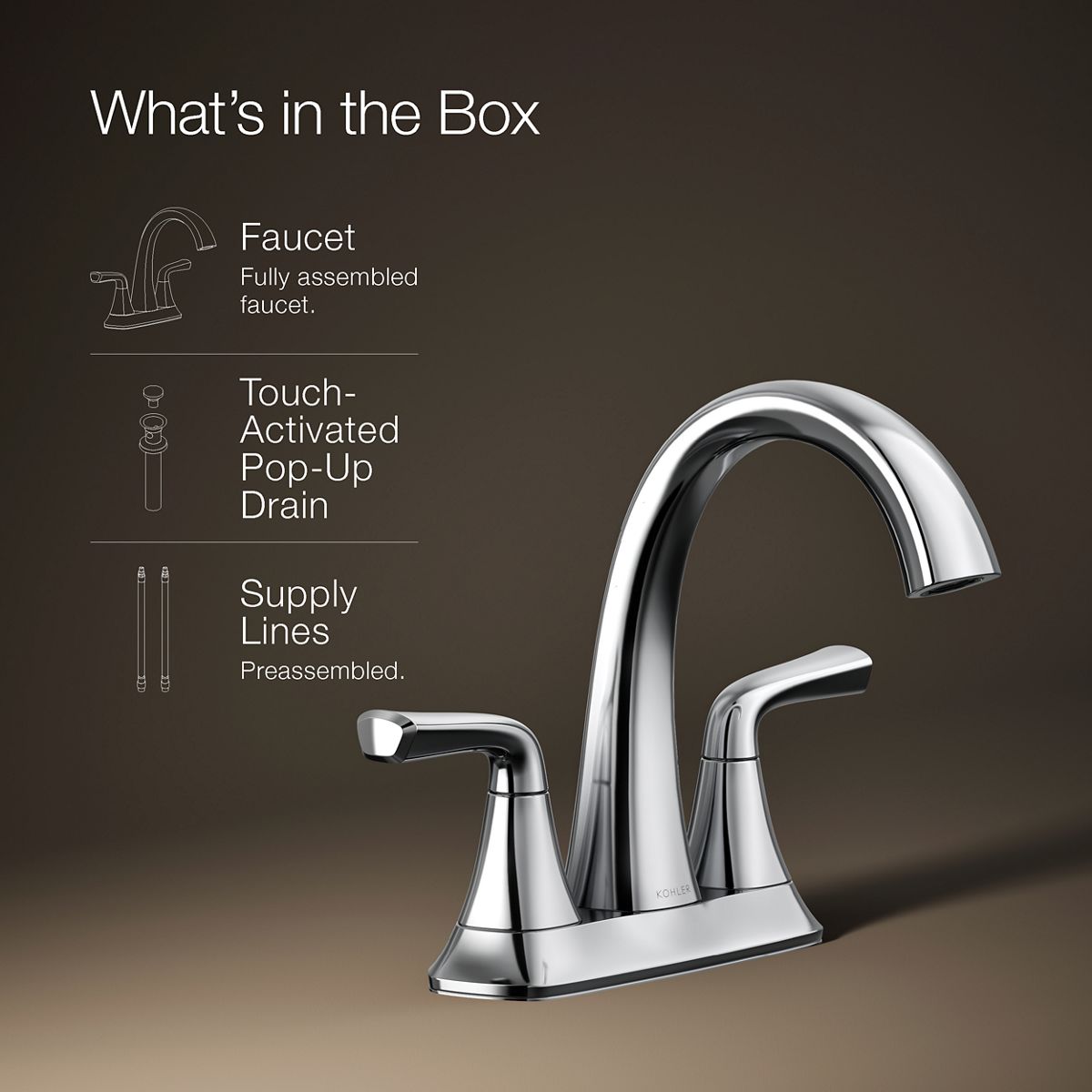 Sundae Centerset Bathroom Sink Faucet | K-R28796-4D | KOHLER