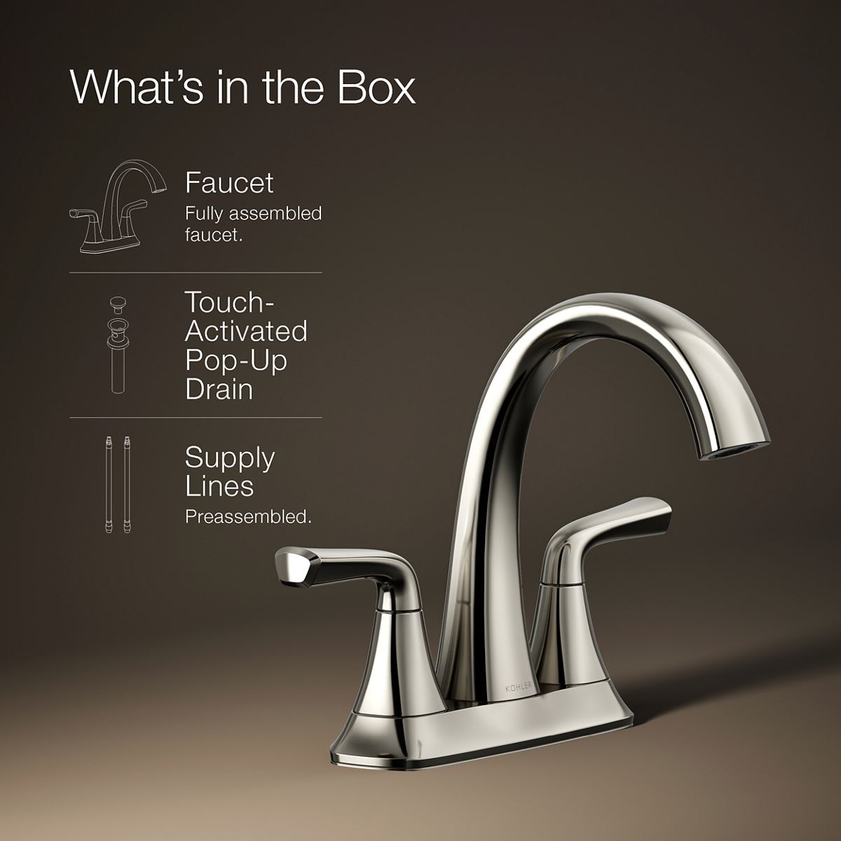 KOHLER | R28796-4D | Sundae™| Centerset bathroom sink faucet, 1.2 gpm