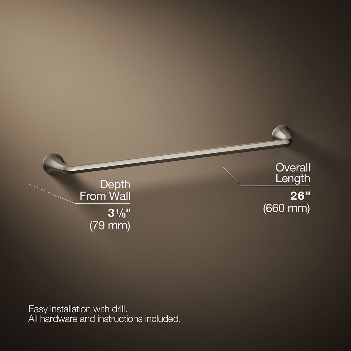 3/4 view of product with dimensions