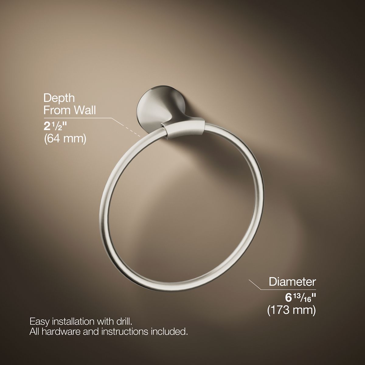 3/4 view of product with dimensions