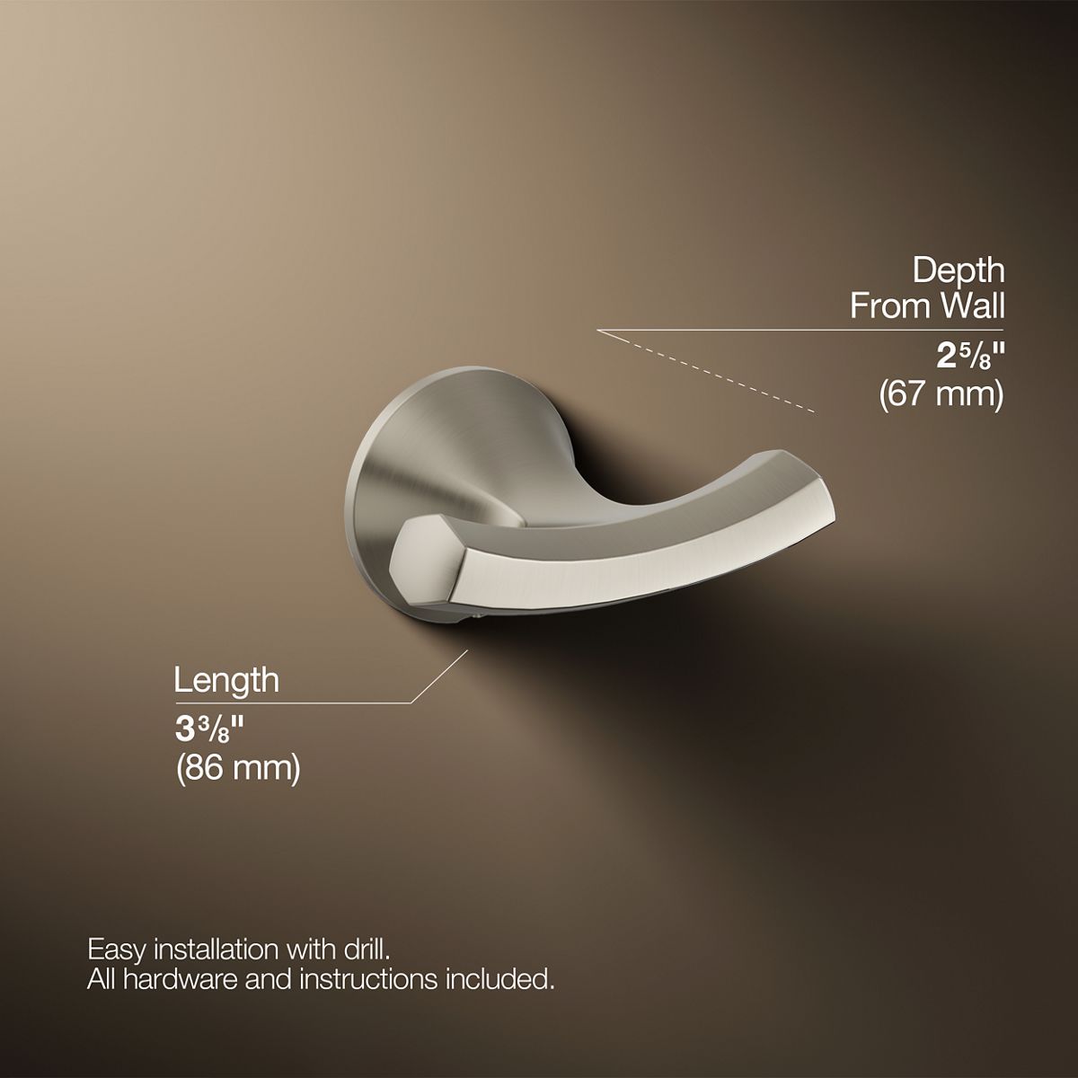 3/4 view of product with dimensions