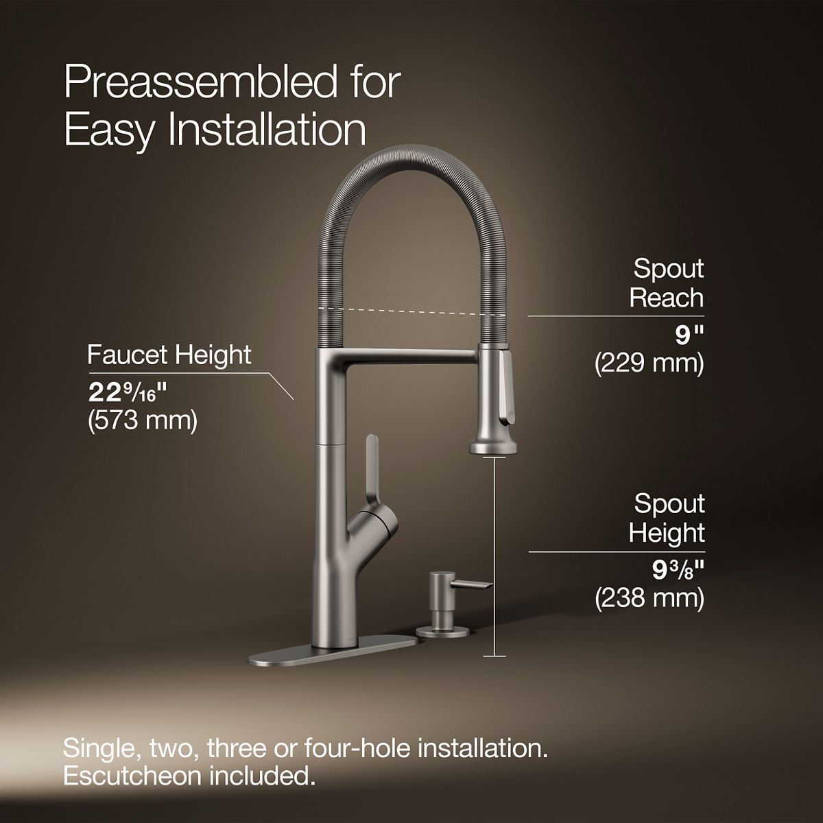 Setra Semi-Professional Kitchen Sink Faucet | K-R29343-SD | KOHLER