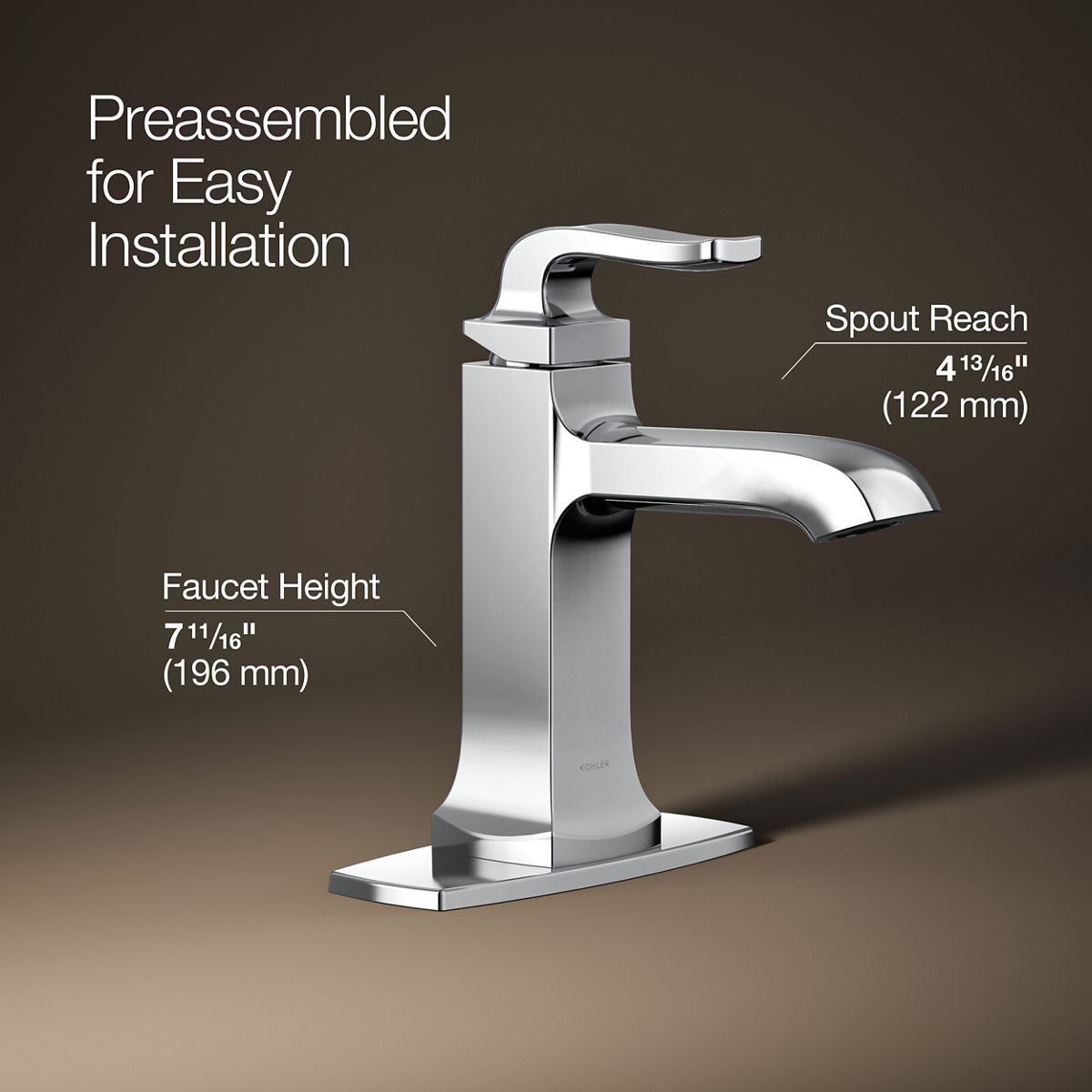 3/4 view of product with dimensions